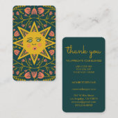 Zon & Bloeiende Wijnstokken Elegante Boho BEDANKT  Visitekaartje (Voorkant / Achterkant)