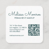 Zon & Bloeiende Wijnstokken Elegante Boho QR Code Vierkante Visitekaartje (Achterkant)