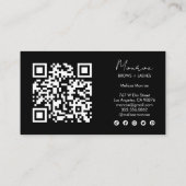 Zon & Bloem Boho Line Art Elegante QR Sociale Icon Visitekaartje (Achterkant)