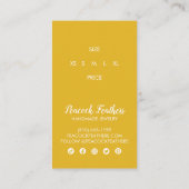 Zon & Bloemen Prijs Maat CUSTOM Hang Label (Achterkant)