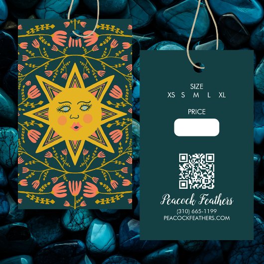 Zon & Bloemige Prijs Grootte QR Code Aangepaste Ha Visitekaartje