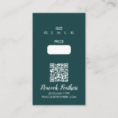 Zon & Bloemige Prijs Grootte QR Code Aangepaste Ha Visitekaartje (Achterkant)