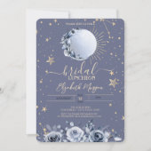 Zon, Blue Moon Rozen Pastel Bridal Luncheon Kaart (Voorkant)