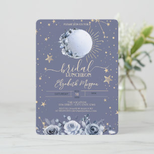Zon, Blue Moon Rozen Pastel Bridal Luncheon Kaart