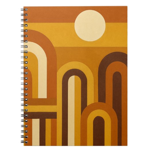 Zon & Bogen Mid Century Modern Geometrisch Ontwerp Notitieboek (Voorkant)