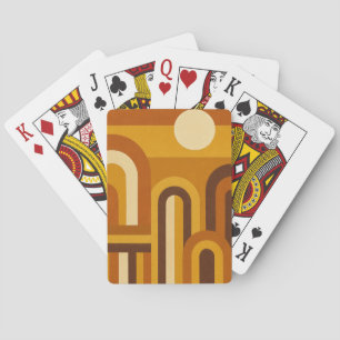 Zon & Bogen Mid Century Modern Geometrisch Ontwerp Pokerkaarten