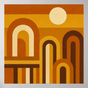 Zon & Bogen Mid Century Modern Geometrisch Ontwerp Poster