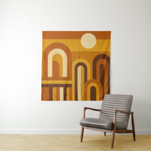 Zon & Bogen Mid Century Modern Geometrisch Ontwerp Wandkleed