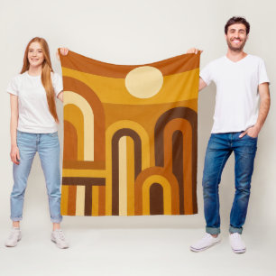 Zon & Bogen Midden Eeuw Modern Geometrisch Ontwerp Fleece Deken