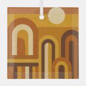 Zon & Bogen Midden Eeuw Modern Geometrisch Ontwerp Glas Ornament (Voorkant)