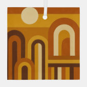 Zon & Bogen Midden Eeuw Modern Geometrisch Ontwerp Glas Ornament (Achterkant)