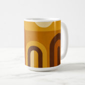 Zon & Bogen Midden Eeuw Modern Geometrisch Ontwerp Koffiemok (Voorkant rechts)