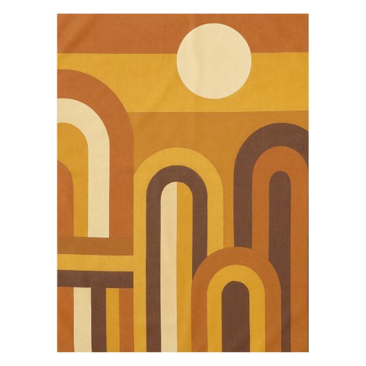Zon & Bogen Midden Eeuw Modern Geometrisch Ontwerp Tafelkleed (Voorkant)