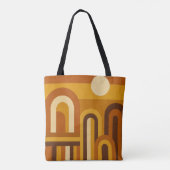 Zon & Bogen Midden Eeuw Modern Geometrisch Ontwerp Tote Bag (Achterkant)