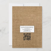 Zon & Bourgondië Bloem QR Code RSVP Rustieke Trouw Kaart (Achterkant)
