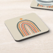 Zon boven een regenboog bier onderzetter (Linkerzijde)
