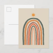 Zon boven een regenboog briefkaart (Voorkant / Achterkant)