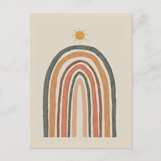 Zon boven een regenboog briefkaart (Voorkant)