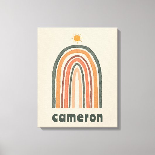 Zon boven een regenboog canvas afdruk (Voorkant)