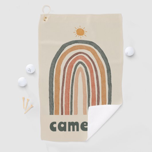 Zon boven een regenboog golfhanddoek (Insitu)