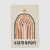 Zon boven een regenboog golfhanddoek (Voorkant)