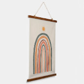 Zon boven een regenboog hangend wandkleed (Gebogen)