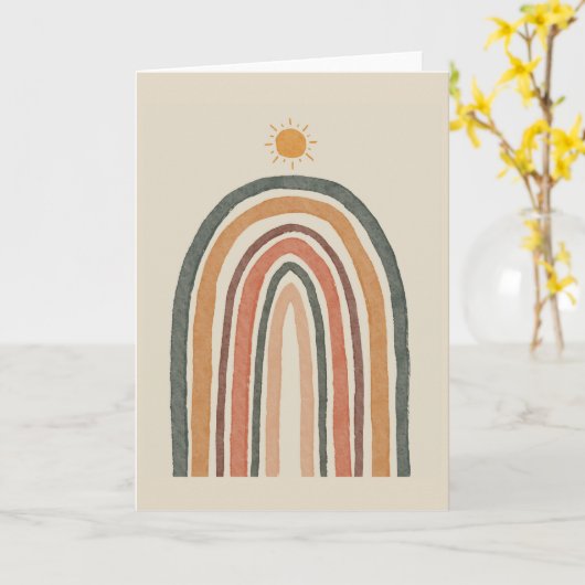 Zon boven een regenboog kaart (Gele Bloem)