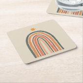 Zon boven een regenboog kartonnen onderzetters (Schuin)