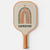 Zon boven een regenboog pickleball paddle (Voorkant)