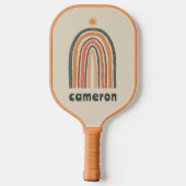 Zon boven een regenboog pickleball paddle (Achterkant)