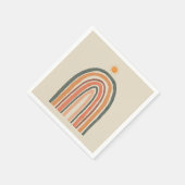 Zon boven een regenboog servet (Hoek)