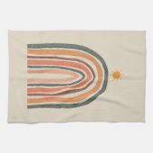 Zon boven een regenboog theedoek (Horizontaal)