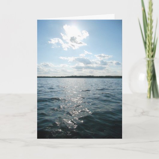 "Zon boven het Franse meer" verjaardagskaart Kaart (Voorkant)