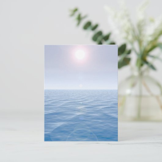 Zon boven zee briefkaart (Staand voorkant)