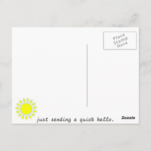 Zon Briefkaart (Achterkant)