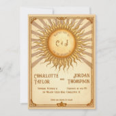  zon bruiloft uitnodiging in warme tinten (Voorkant)