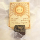  zon bruiloft uitnodiging in warme tinten