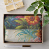 Zon Conure Papegaai Kleurrijke Bloemen Decoupage Tissuepapier (Geschenk)