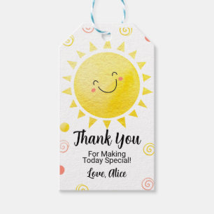 Zon Dank u Favor Verjaardag Label Cadeaulabel