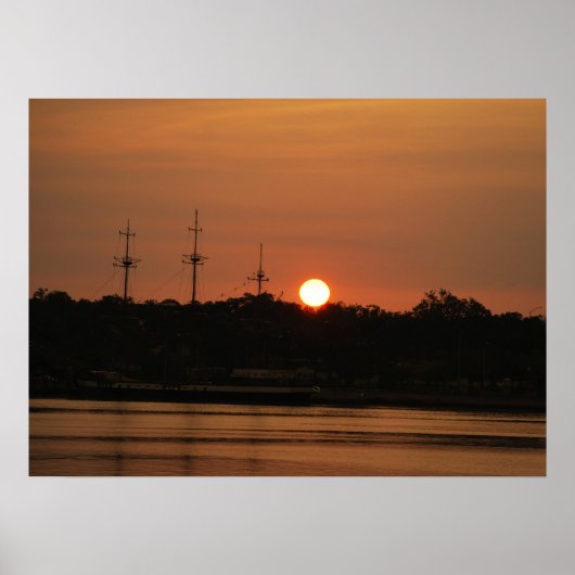 Zon die achter het Pirate Ship Poster plaatst.... (Voorkant)