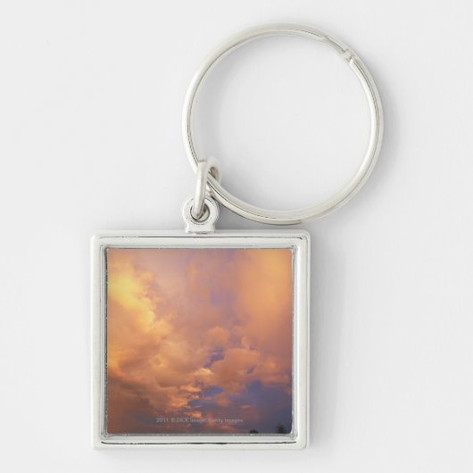 Zon die achter wolken plaatst sleutelhanger (Voorkant)