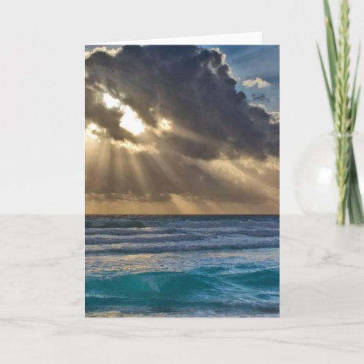 Zon die door wolken over Zee breekt Kaart (Voorkant)