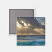 Zon die door wolken over Zee breekt Magneet (Voorkant / Achterkant)