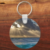 Zon die door wolken over Zee breekt Sleutelhanger (Voorkant)