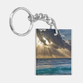 Zon die door wolken over Zee breekt Sleutelhanger (Voorkant Links)