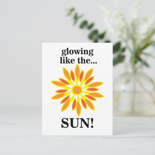Zon die gloeit als de zon briefkaart (Staand voorkant)