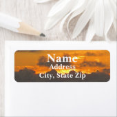 Zon die Helder Oranje Sky Vivid Clouds Zonneet pla Etiket (Insitu)