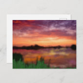 Zon die over de Vijver plaatst, Briefkaart (Voorkant / Achterkant)