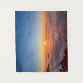 Zon die 's ochtends boven wolken piept wandkleed (Voorkant)