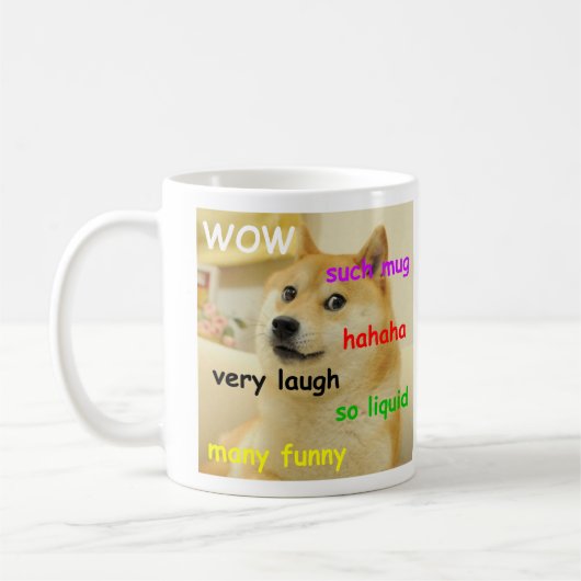 Zo'n Doge Meme Much Dog Funny Mug Koffiemok (Links)